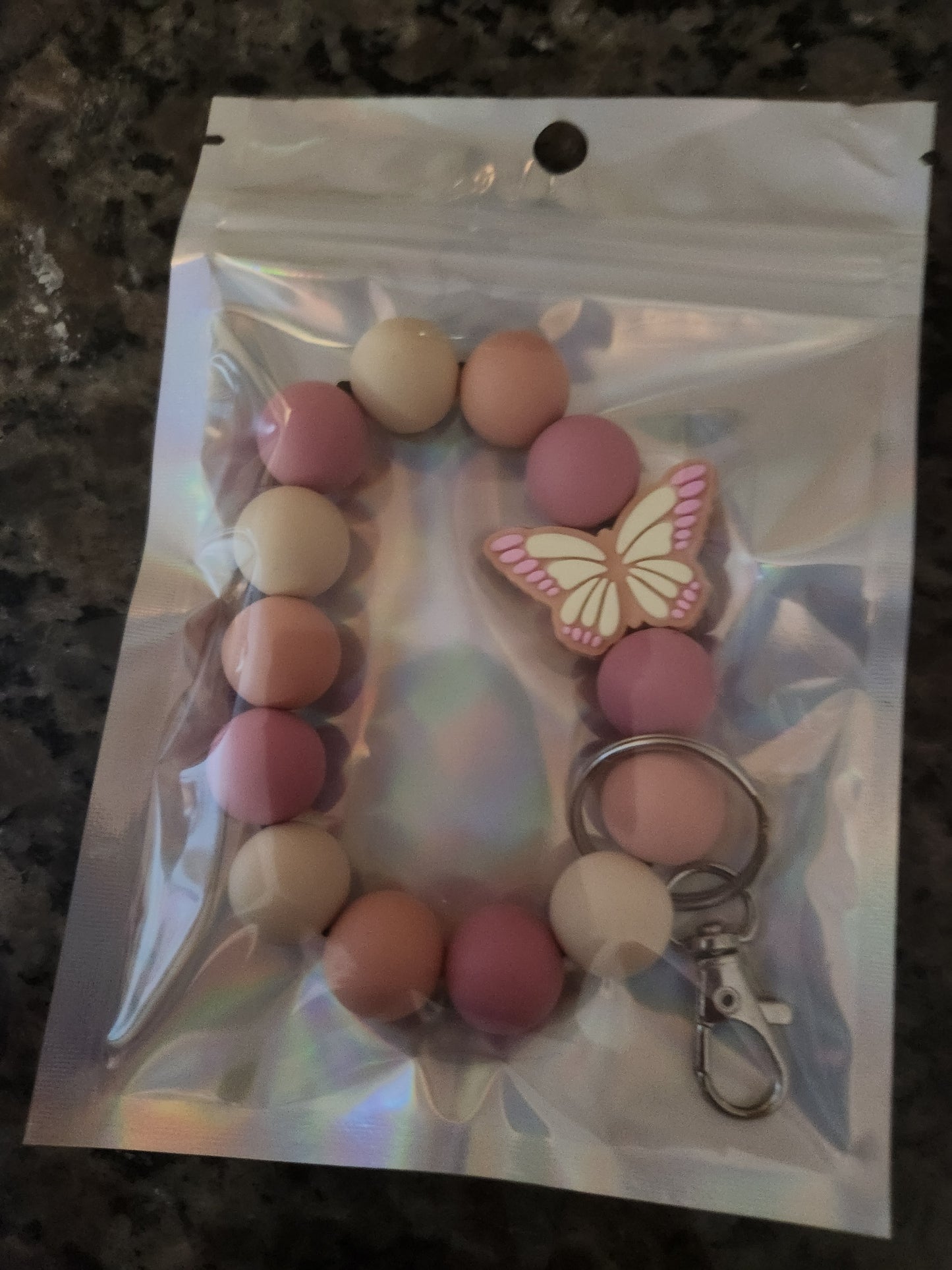 Butterfly keychain bracelet